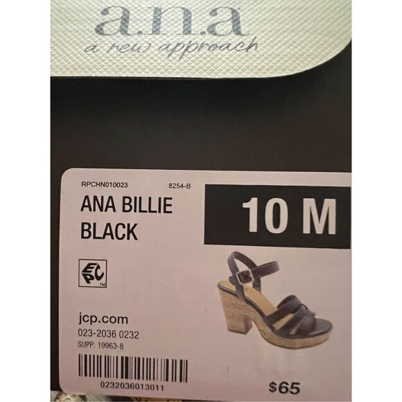 a.n.a Women’s Heels Billie Heeled Sandals Strap Black Size 10M Cute Shoes JCP - Picture 5 of 6